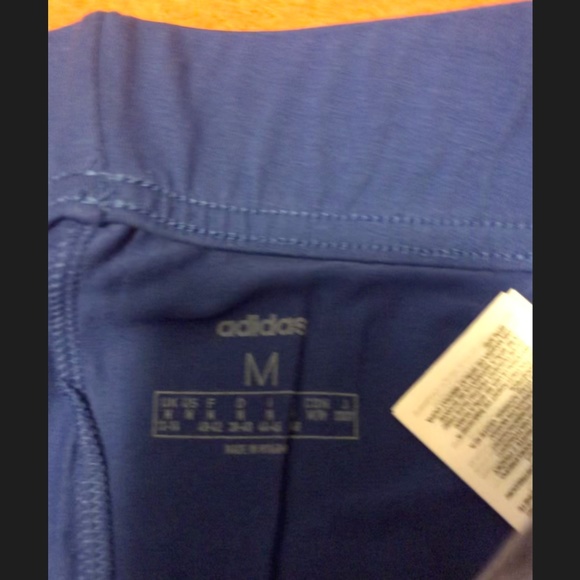 Adidas royal blue leggings with logo band on calves NWT - Picture 6 of 8